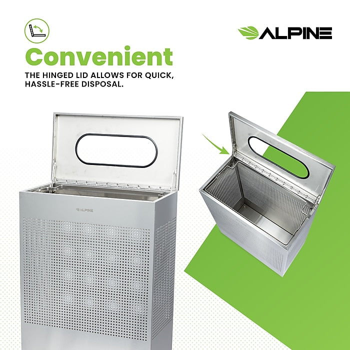 23 Gallon Stainless Steel Square Perforated Decorative Waste Receptacle