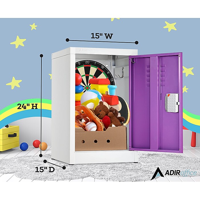 24" H x 15" W Steel Single Tier Storage Locker with Digital Lock, Purple