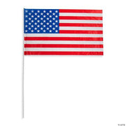Plastic American Flags - 12 Pieces