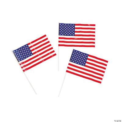 Plastic American Flags - 72 Pieces