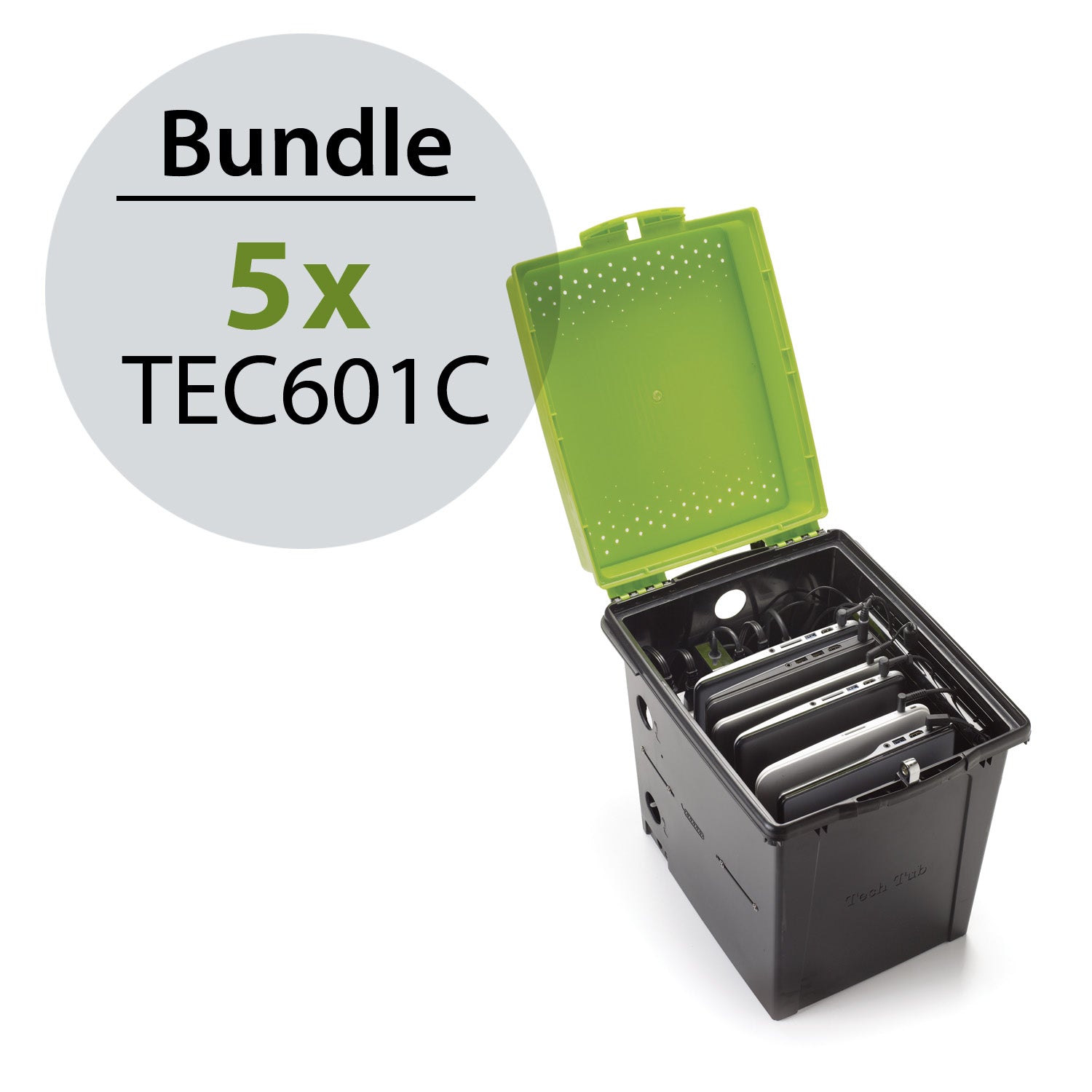 Bundle 4: Includes five Original Tech Tub Standard that hold six devices each