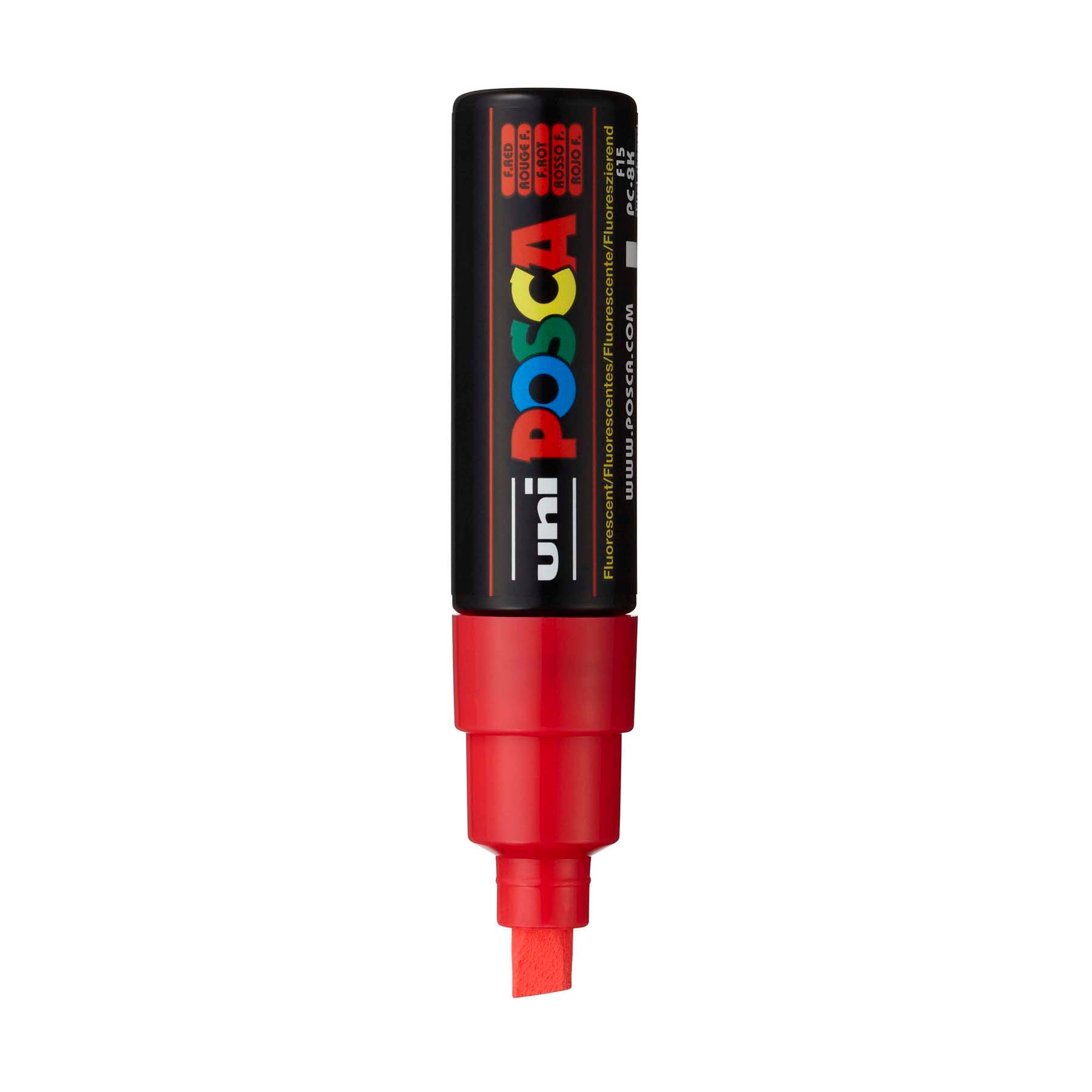 uni® POSCA PC-8K Water-Based Paint Markers, Broad Tip (8mm), Fluorescent Red