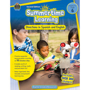 Summertime Learning: English and Spanish Directions, Grade 6 Second Edition (Prep)