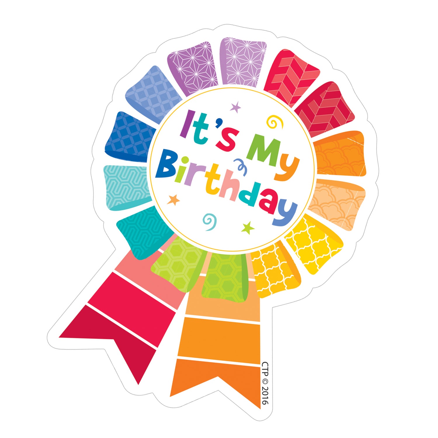 Painted Palette Happy Birthday Badge, Pack of 36