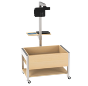 Augmented Reality Sandbox, Adjustable Height, Light Hardwood, Silver Metal