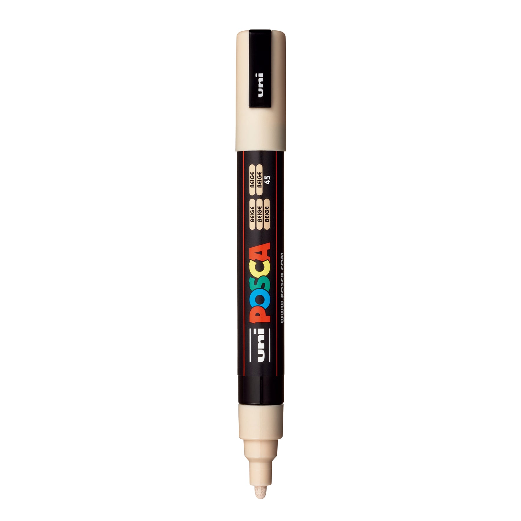 uni® POSCA PC-5M Water-Based Paint Markers, Reversible Medium Tip (1.8-2.5mm), Beige