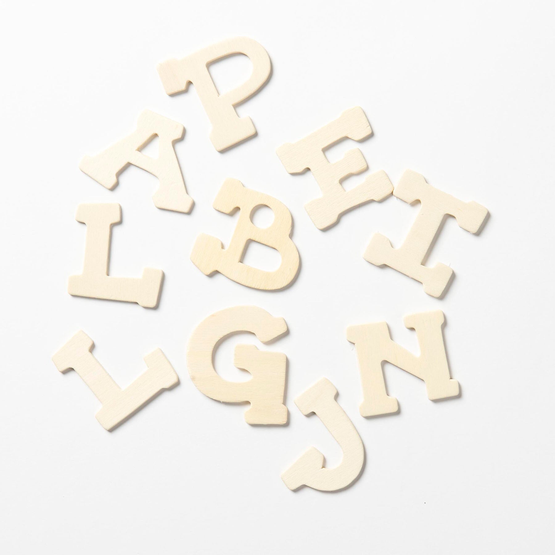 1" Wood Letters, 60 Pieces