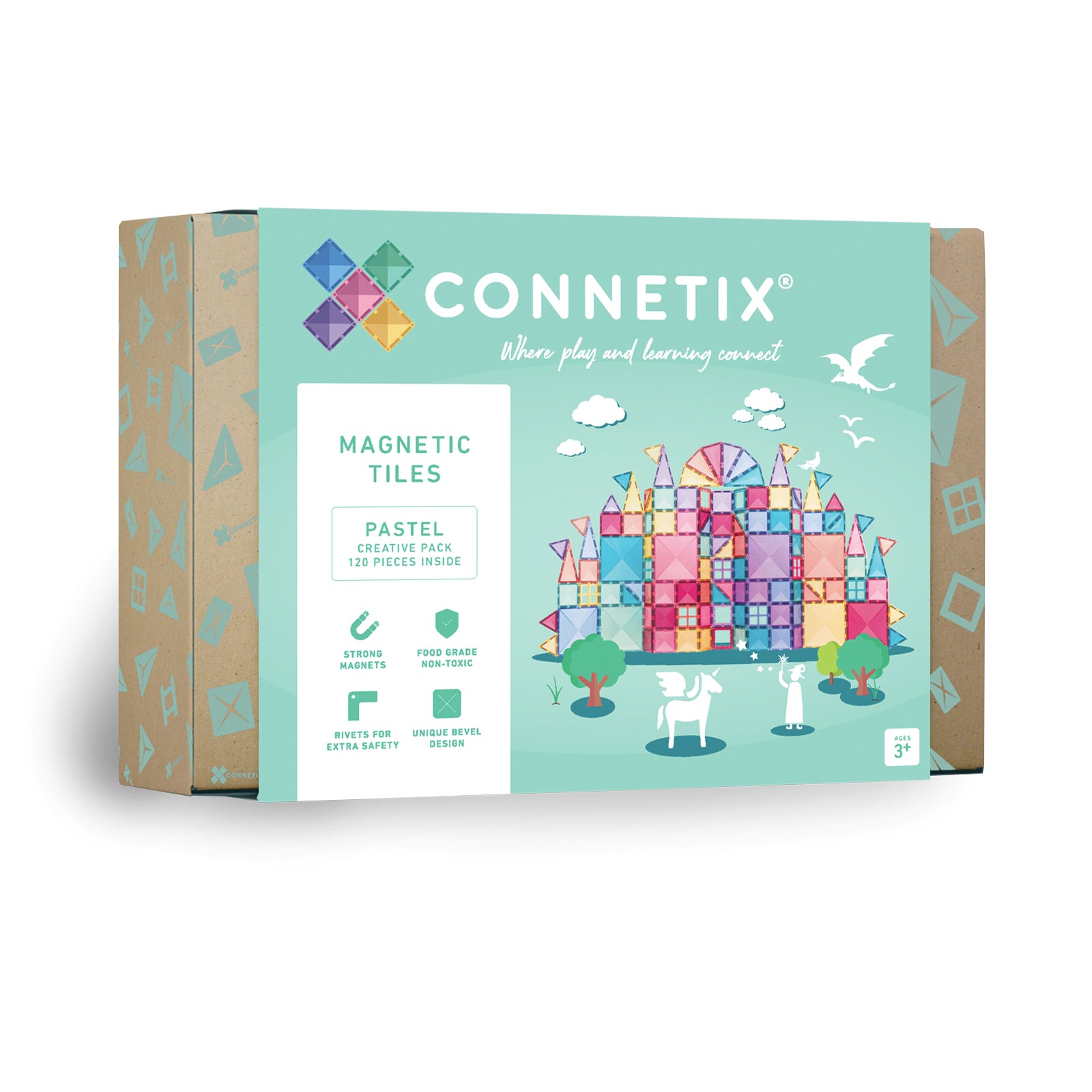 Magnetic Tiles Pastel Creative Pack, 120 Pieces