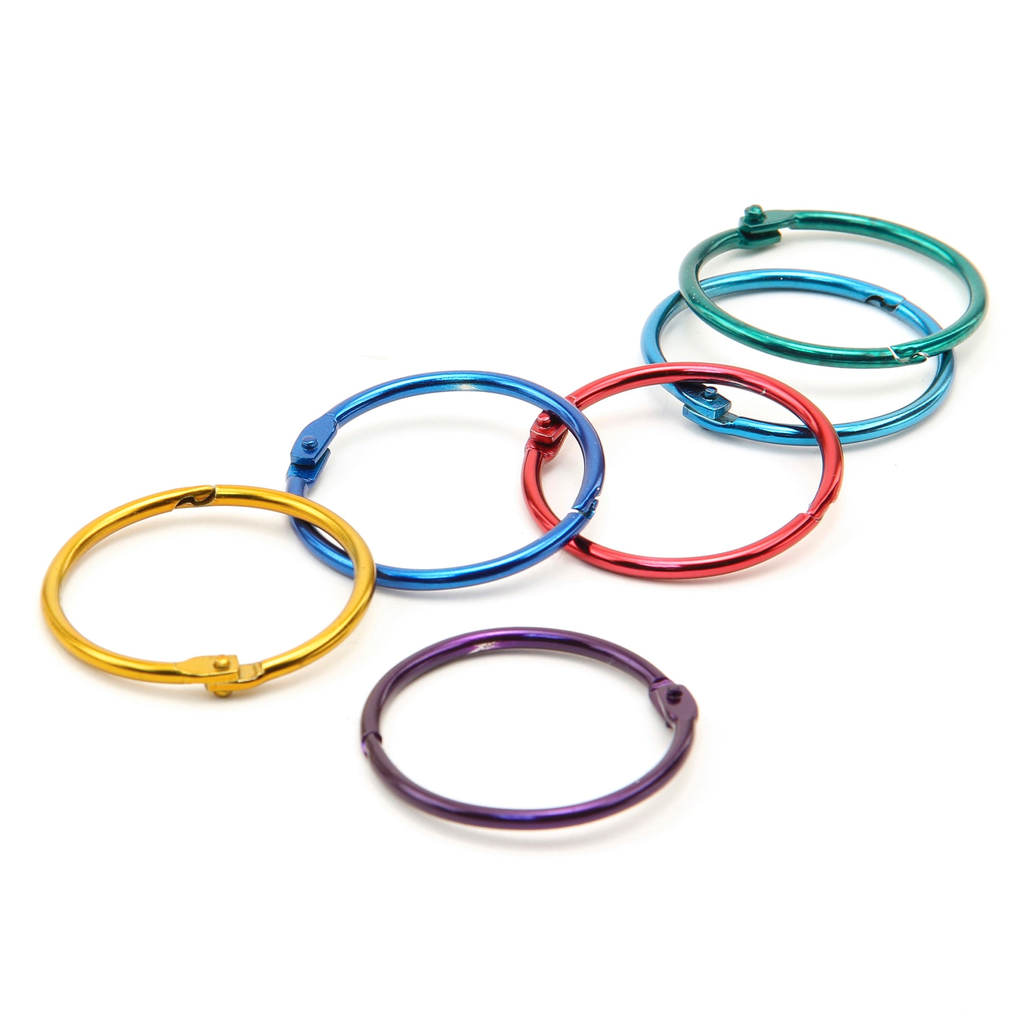 Book Rings - Assorted Metallic Colors, 50 Rings, 2"