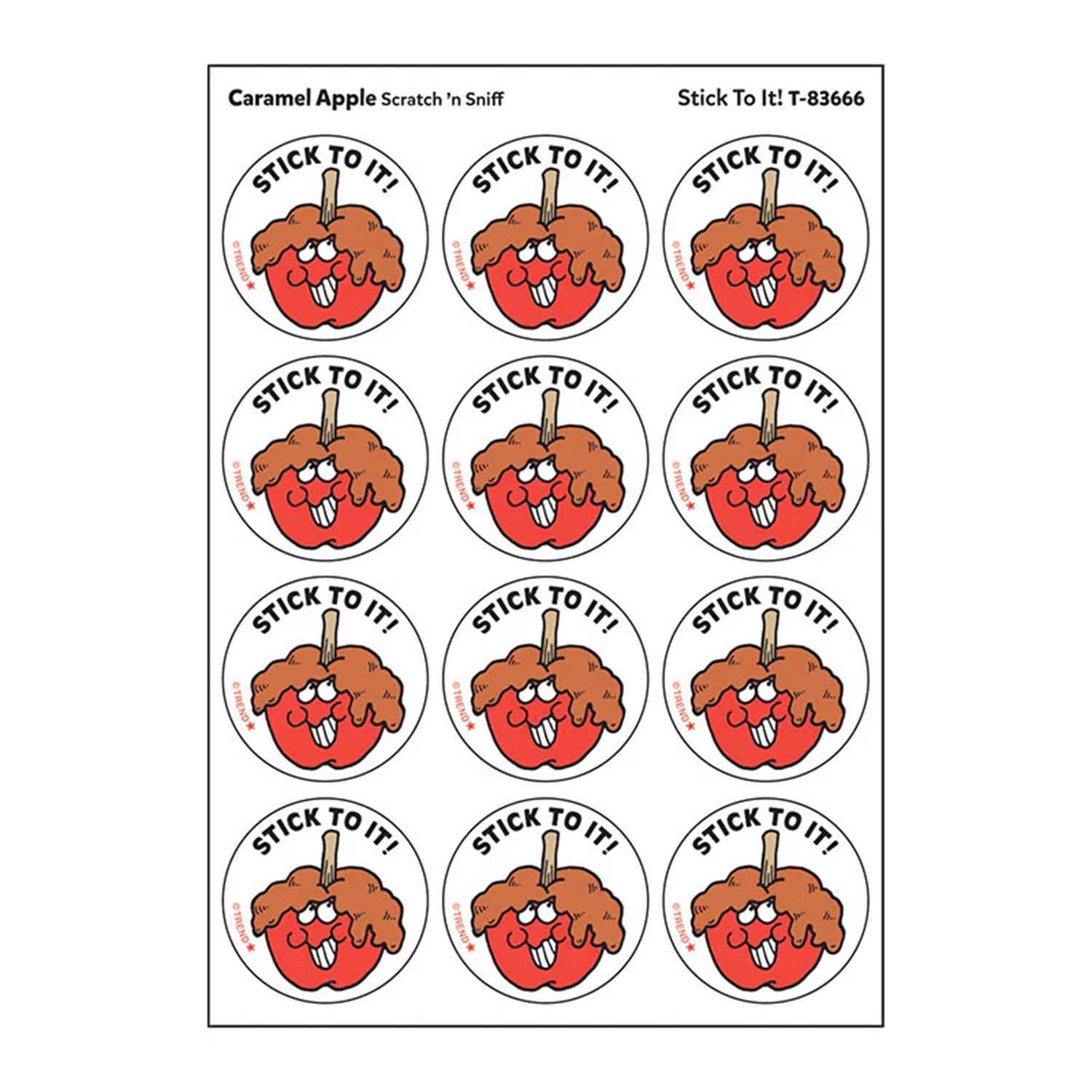 Stick To It!/ Caramel Apple Scent Stickers, 24 Per Pack, 6 Packs