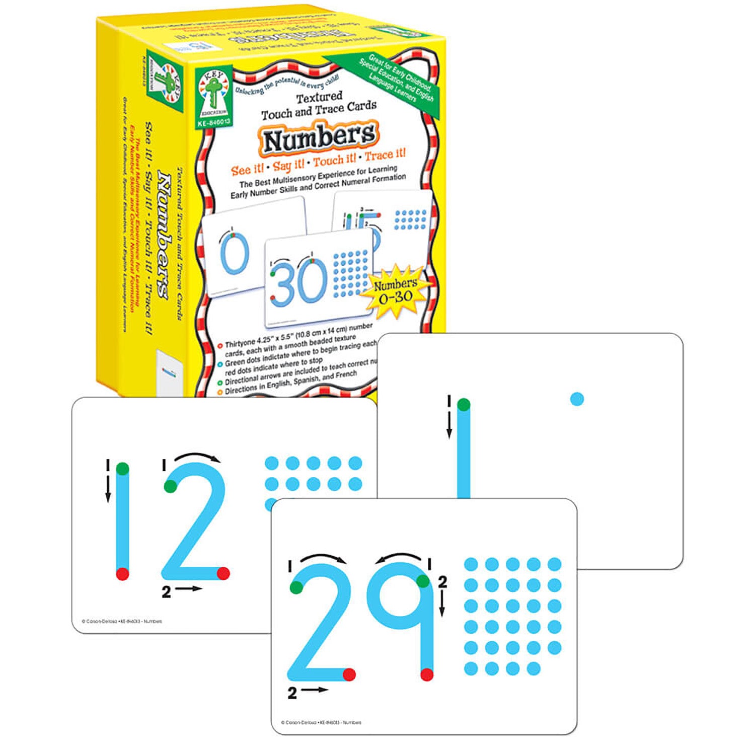 Textured Touch and Trace Cards: Numbers, Grade PK-3