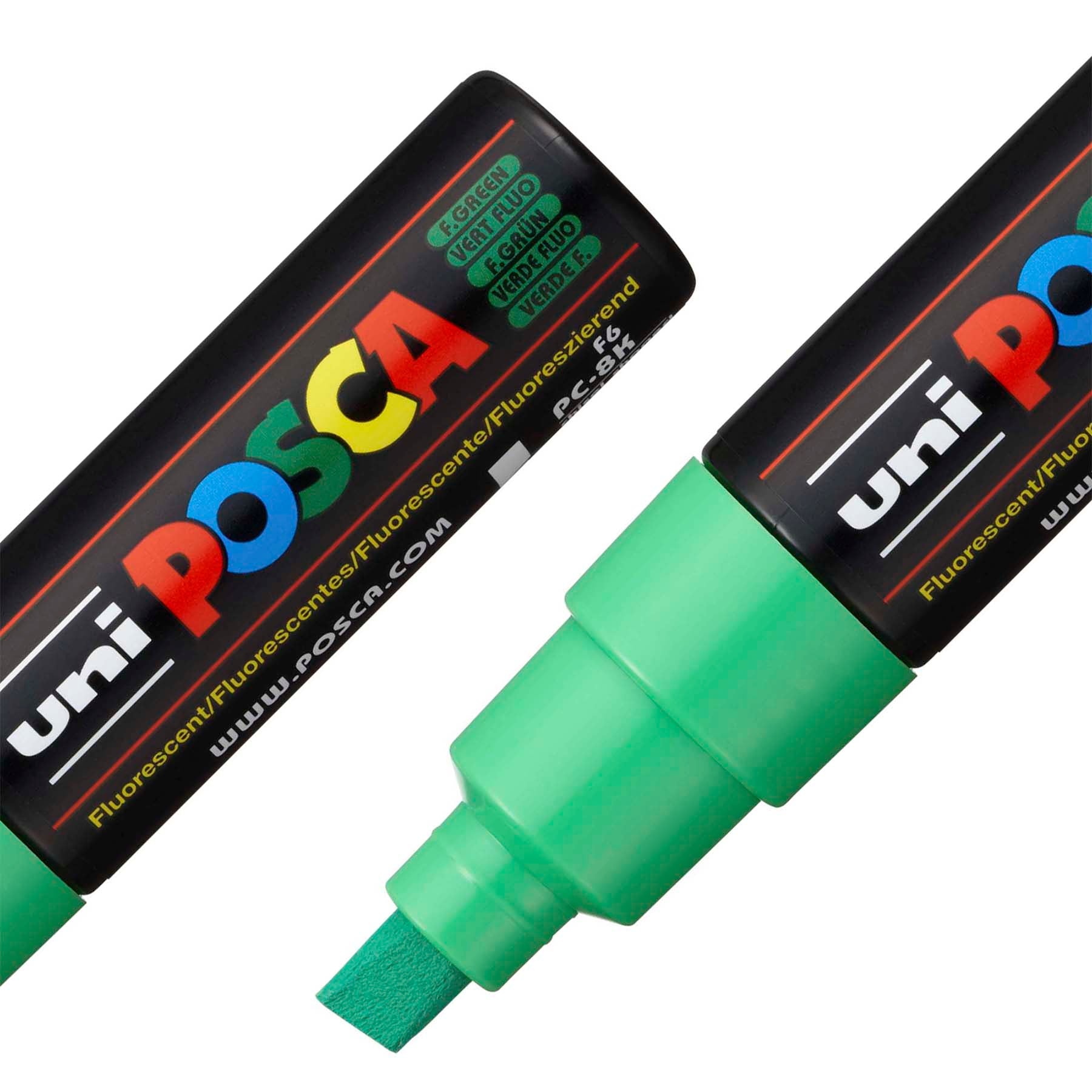 uni® POSCA PC-8K Water-Based Paint Markers, Broad Tip (8mm), Fluorescent Green