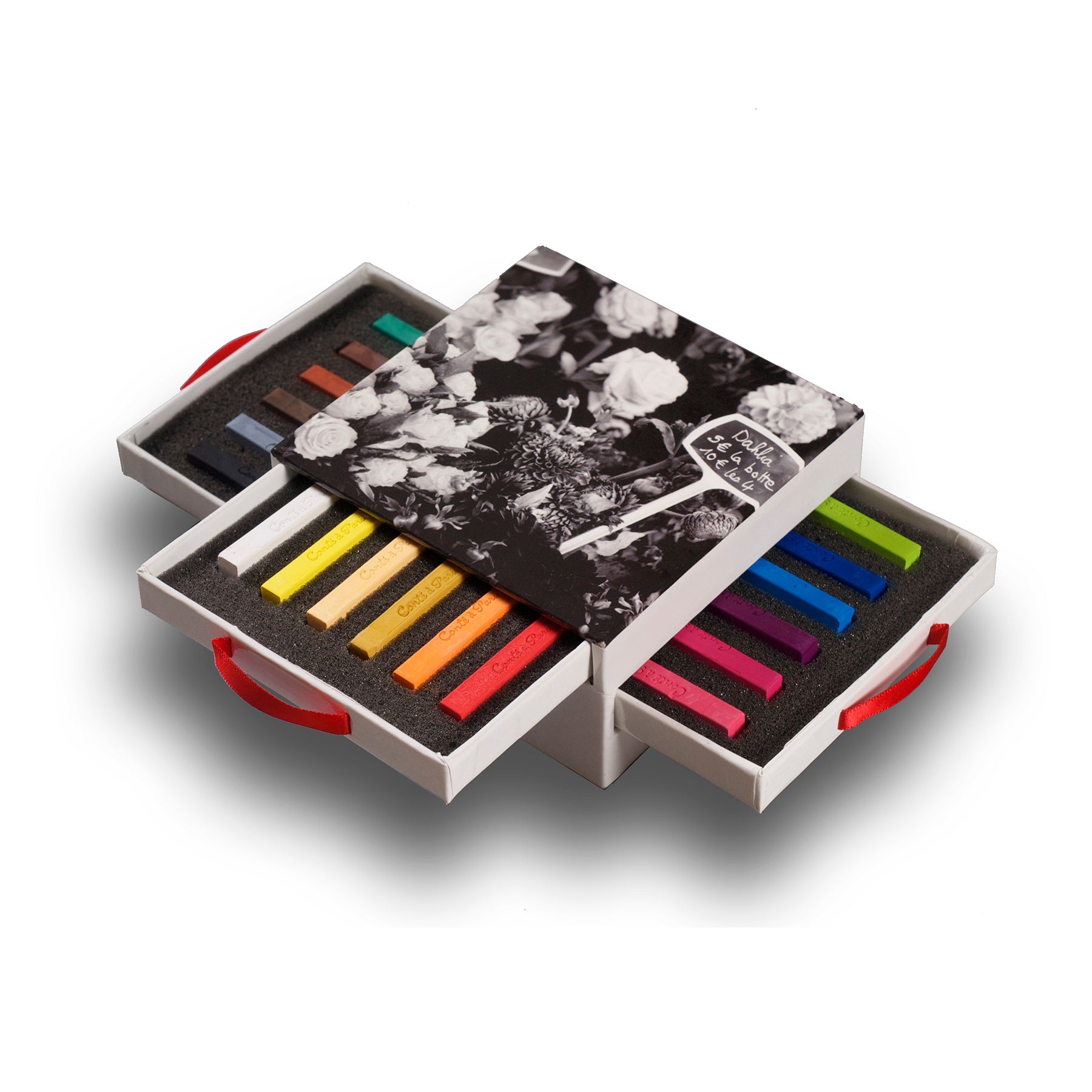 Carrés Couleurs Colour Crayons, 3-Drawer Box of 18