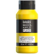LQ BASICS Acrylic Fluid 118ml Bottle -  Cadmium Yellow Medium Hue