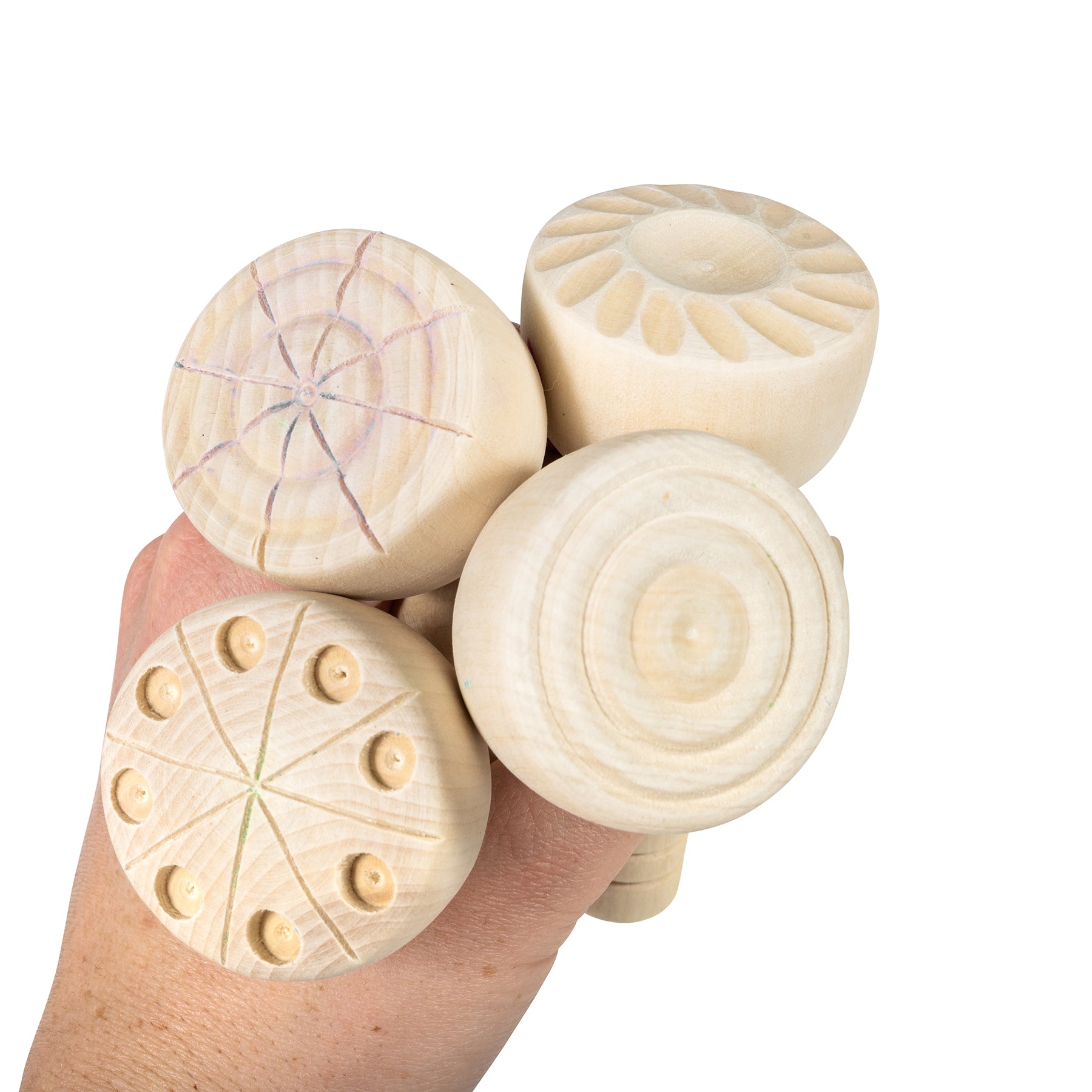 Wooden Dough Stampers, 4 Per Set, 3 Sets