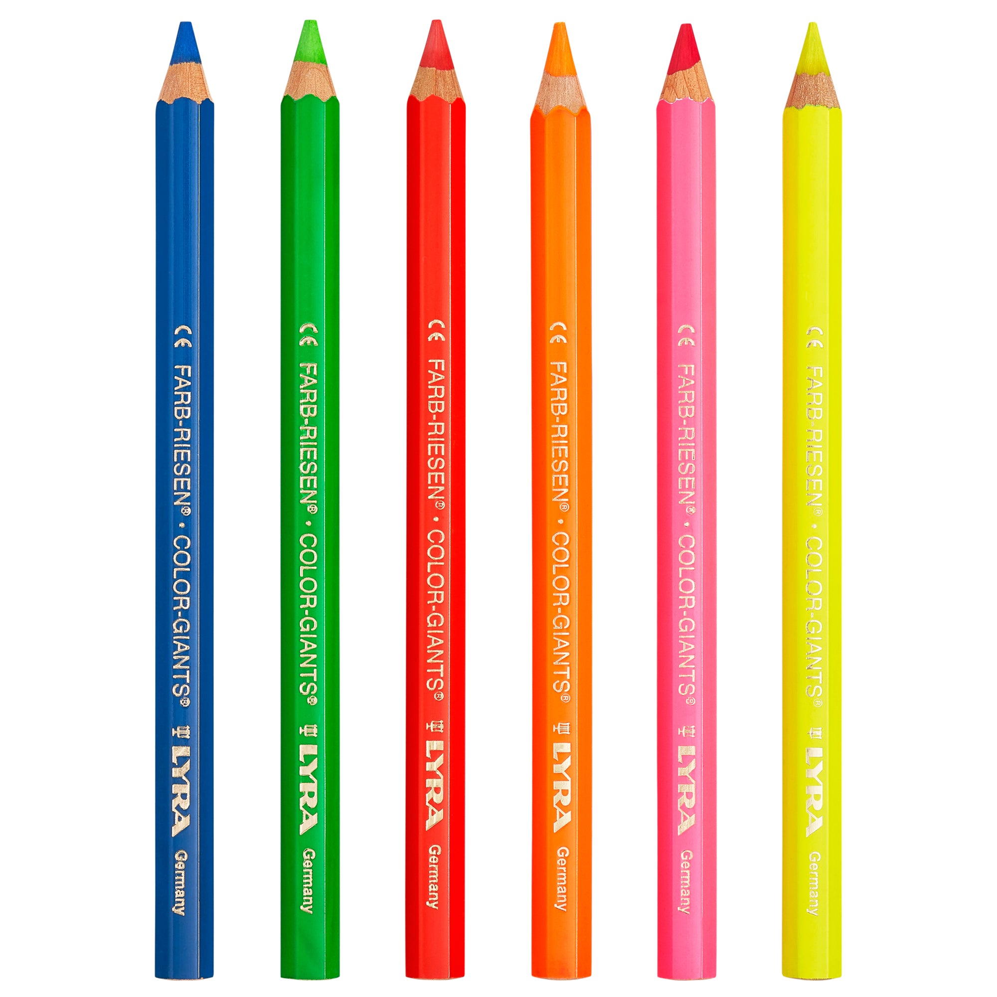 Color Giant Colored Pencils, Neon, 6.25mm, Lacquered, 6 Colors