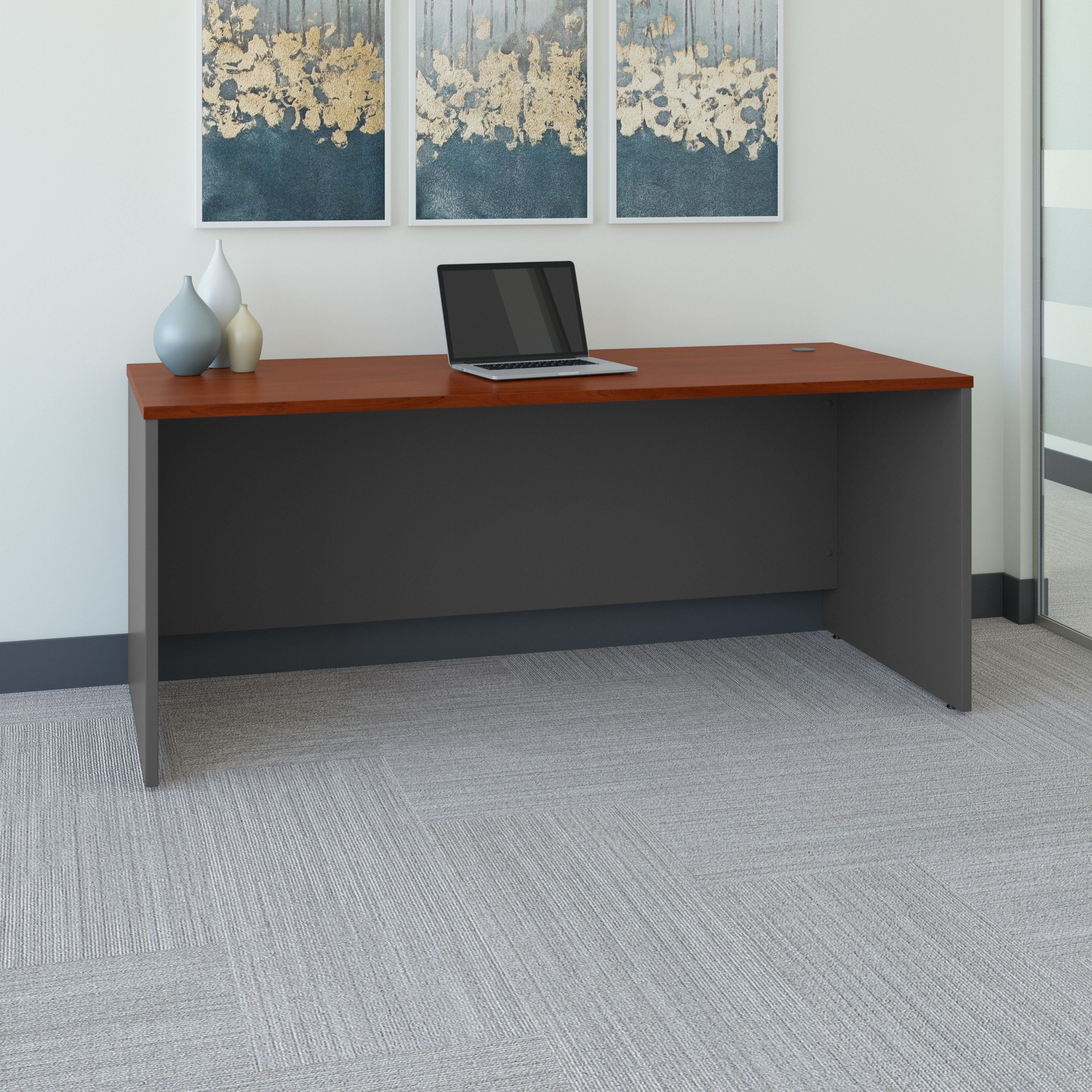 Bush Business Furniture Series C 72W x 30D Office Desk in Hansen Cherry - 71.02" Width x 29.37" Depth x 29.84" Height
