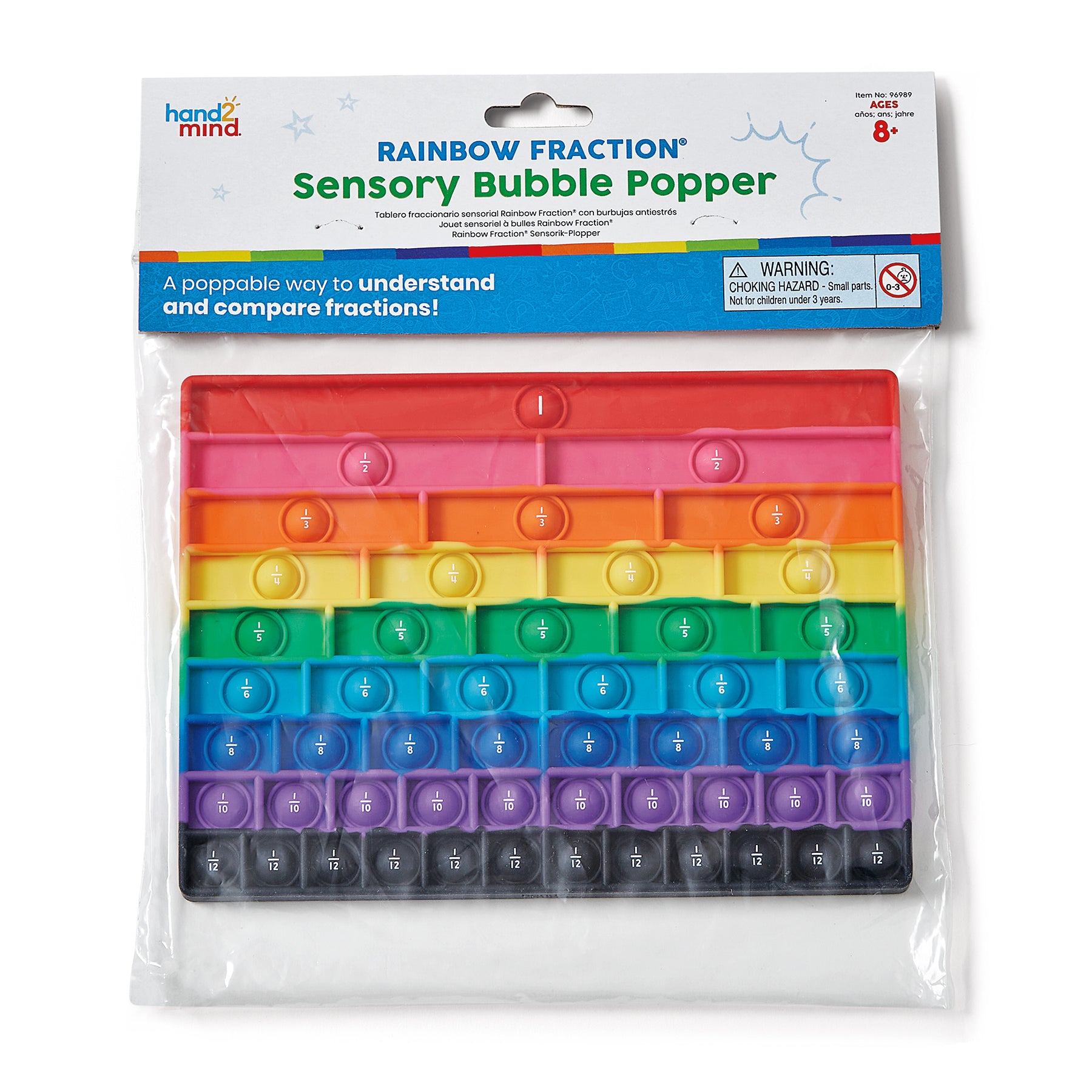 Rainbow Fraction Sensory Bubble Popper