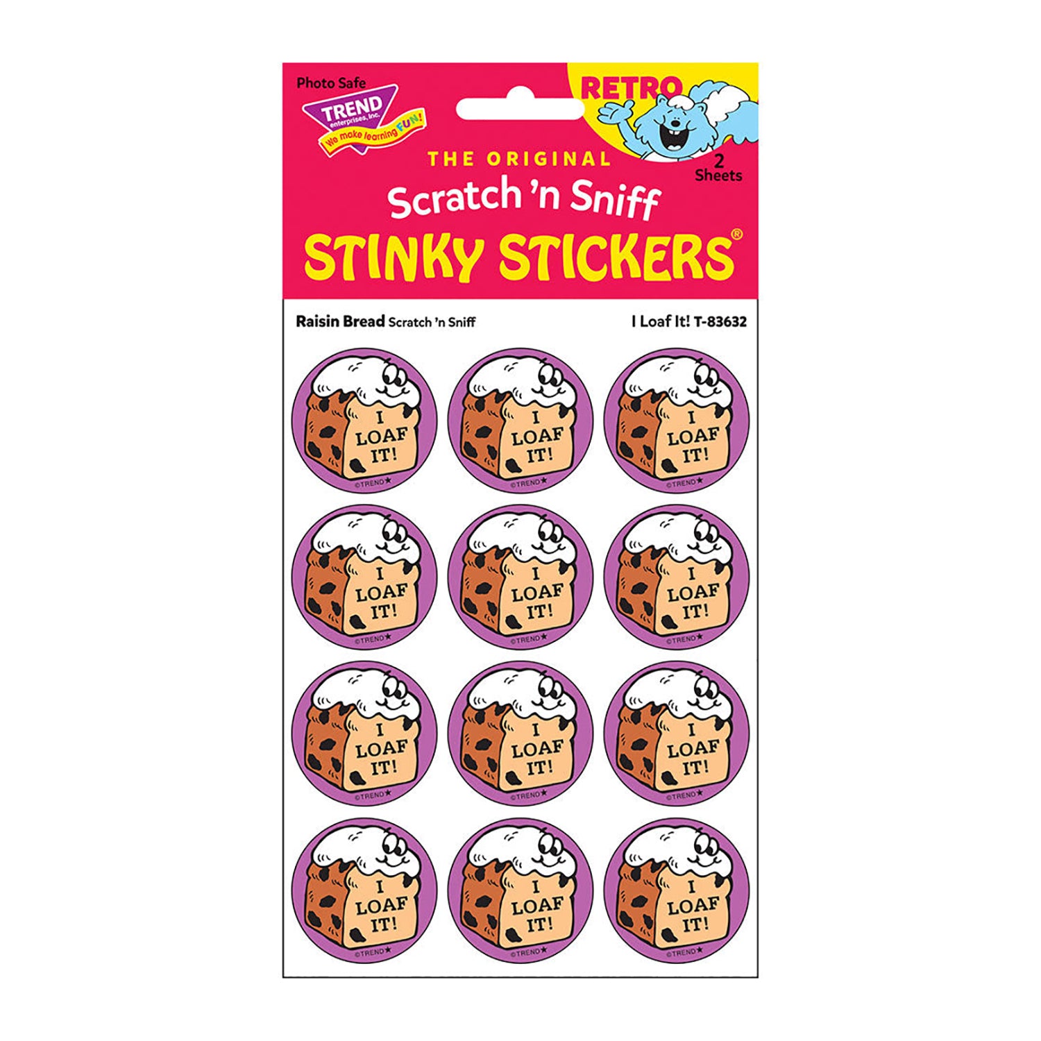 I Loaf It!/Raisin Bread Scent Retro Scratch 'n Sniff Stinky Stickers®, 24 ct.