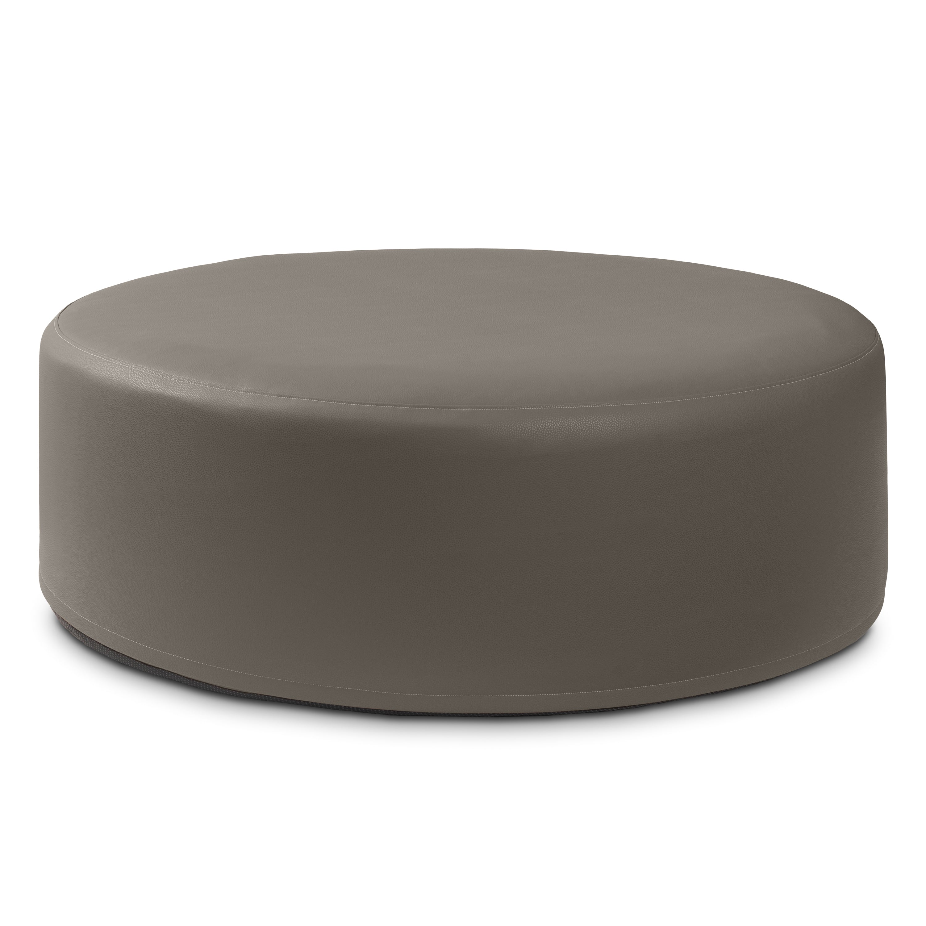 Jaxx Candler Round Couch Ottoman – Oversized Giant Coffee Table Ottoman - Versatile Firm Foam Construction - Kid Safe with Removable Cover, 44”, Premium Faux Leather, Gunmetal