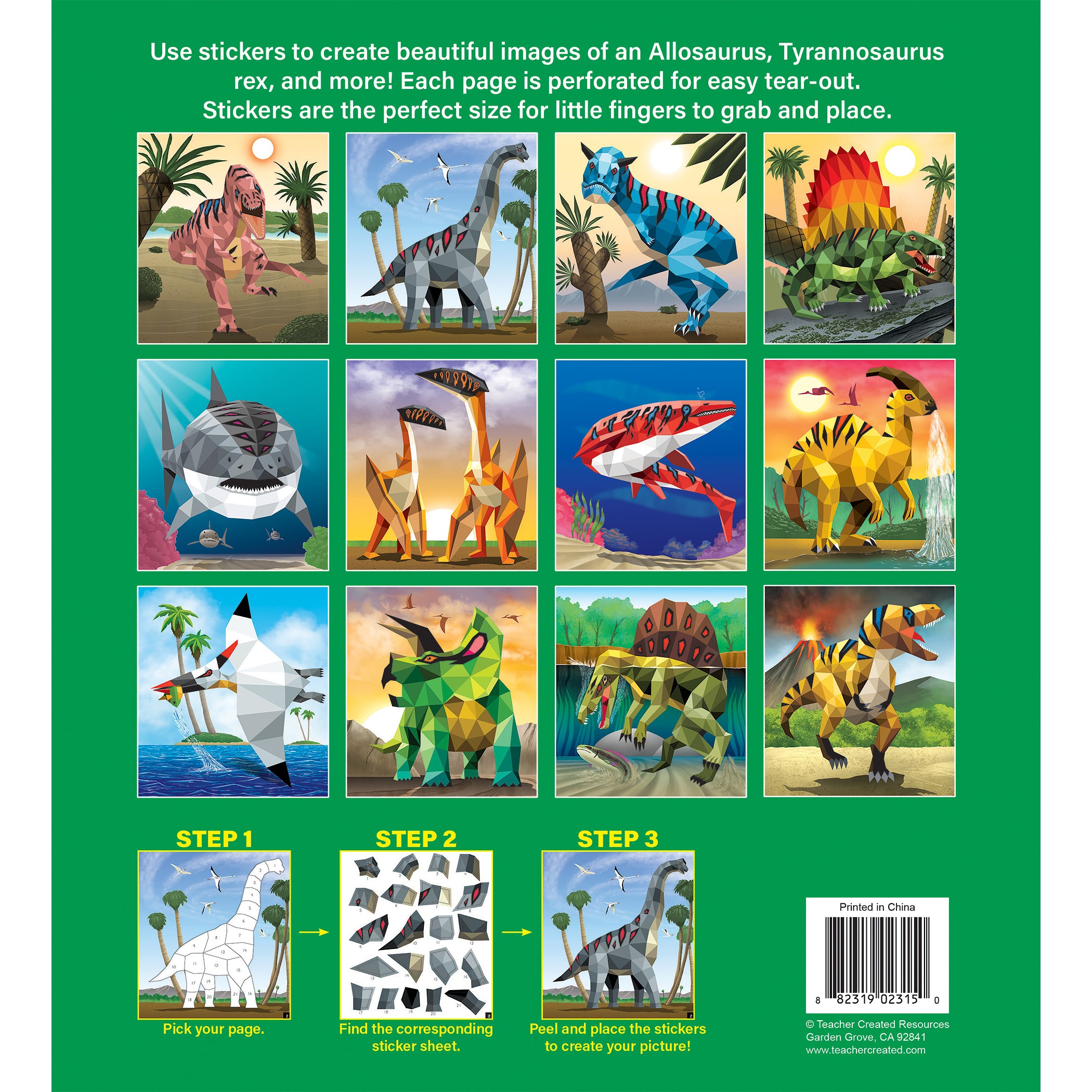 Dinosaurs and Prehistoric Animals Modern Mosaics Stick to the Numbers