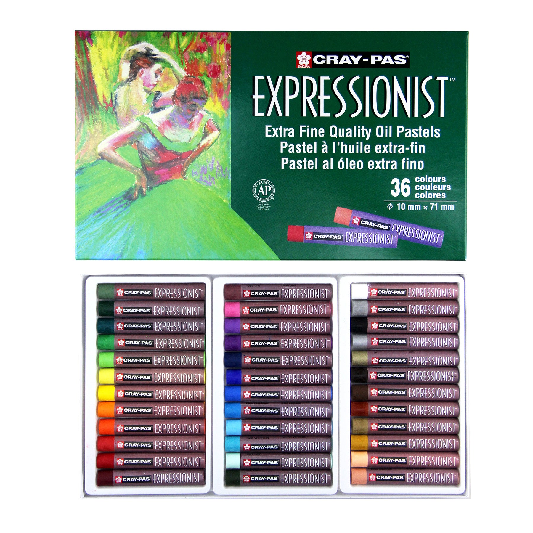 Cray-Pas Expressionist Oil Pastel Chalk, Assorted Colors, 36-Piece Set