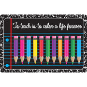 The Original Fun Mat® Computer Mouse Pad, 11.75x8 in, Teacher Inspiration, To Teach is to Color a Life Forever, Composition and Color Pencils Pattern