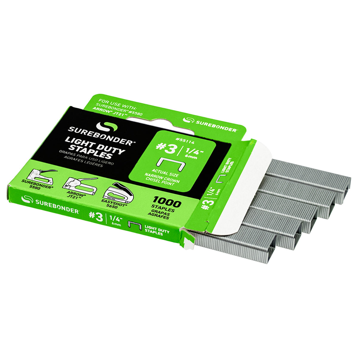 (5 PK) NO3 ARW LGHT DTY 1/4 STAPLES