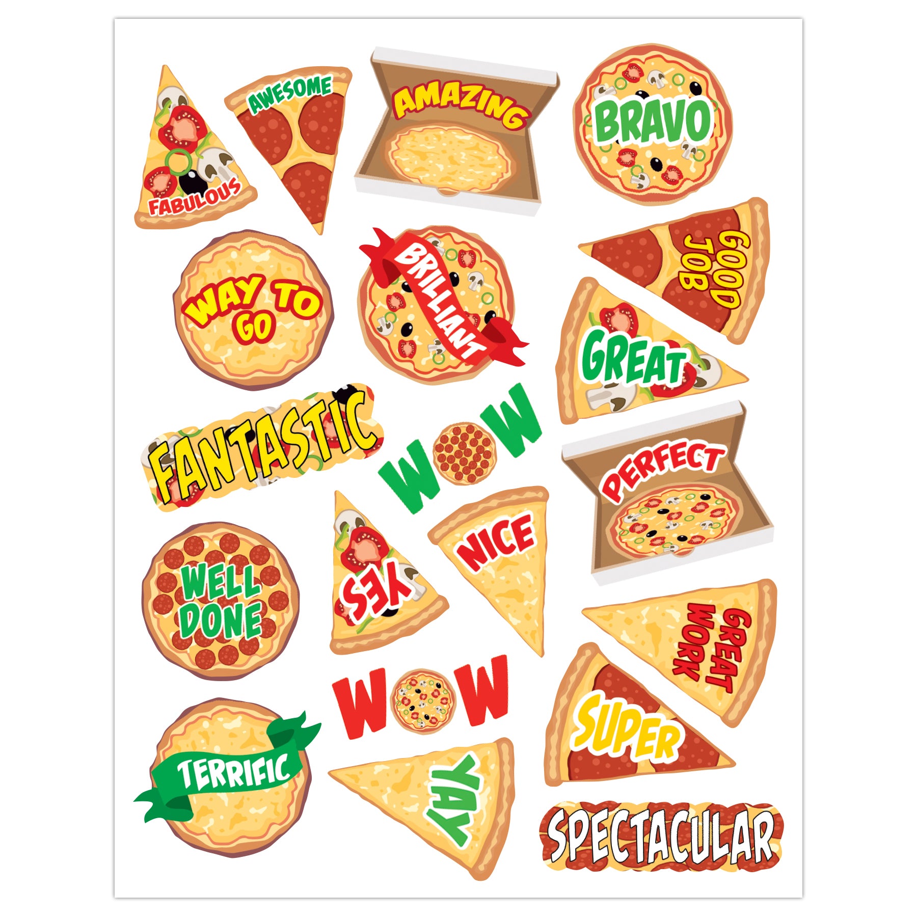 Pizza Stickers, Pack of 120