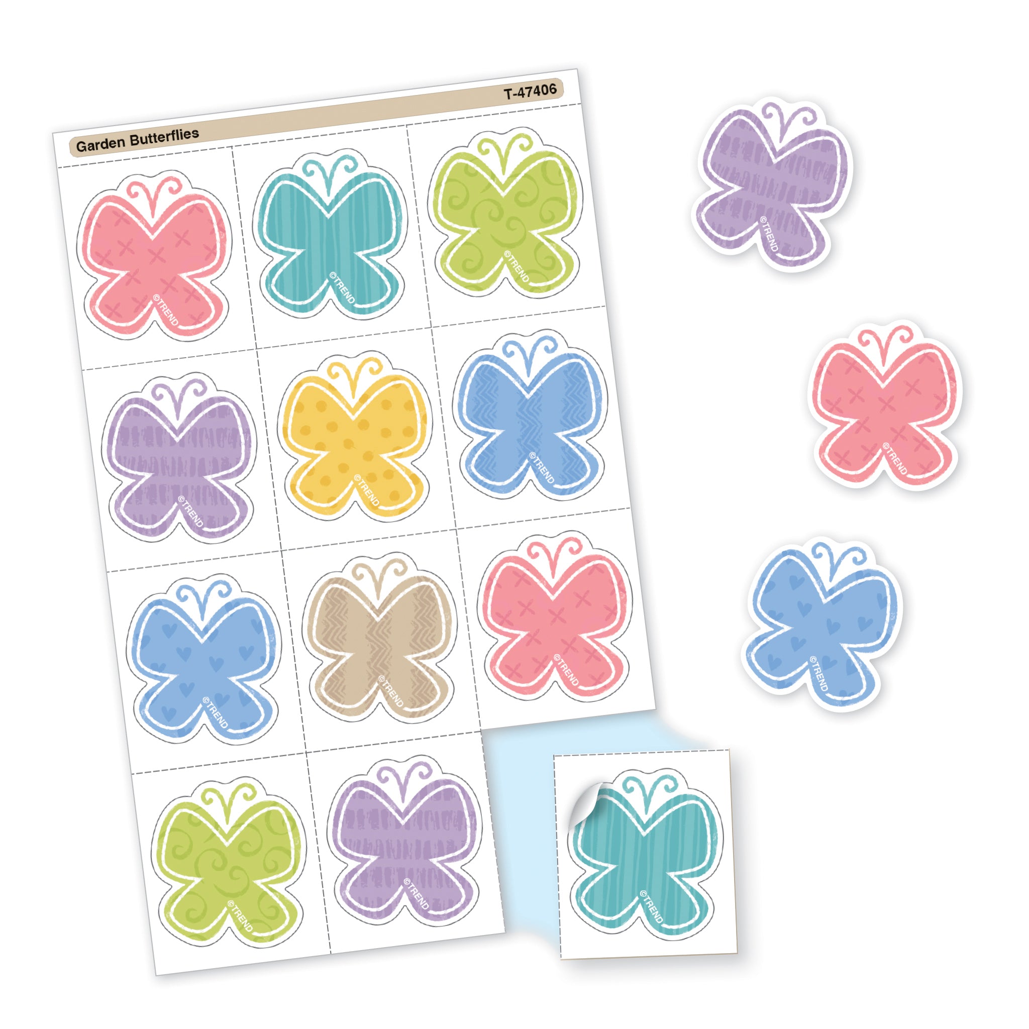 Garden Butterflies Tear & Share Stickers®, 60 Count