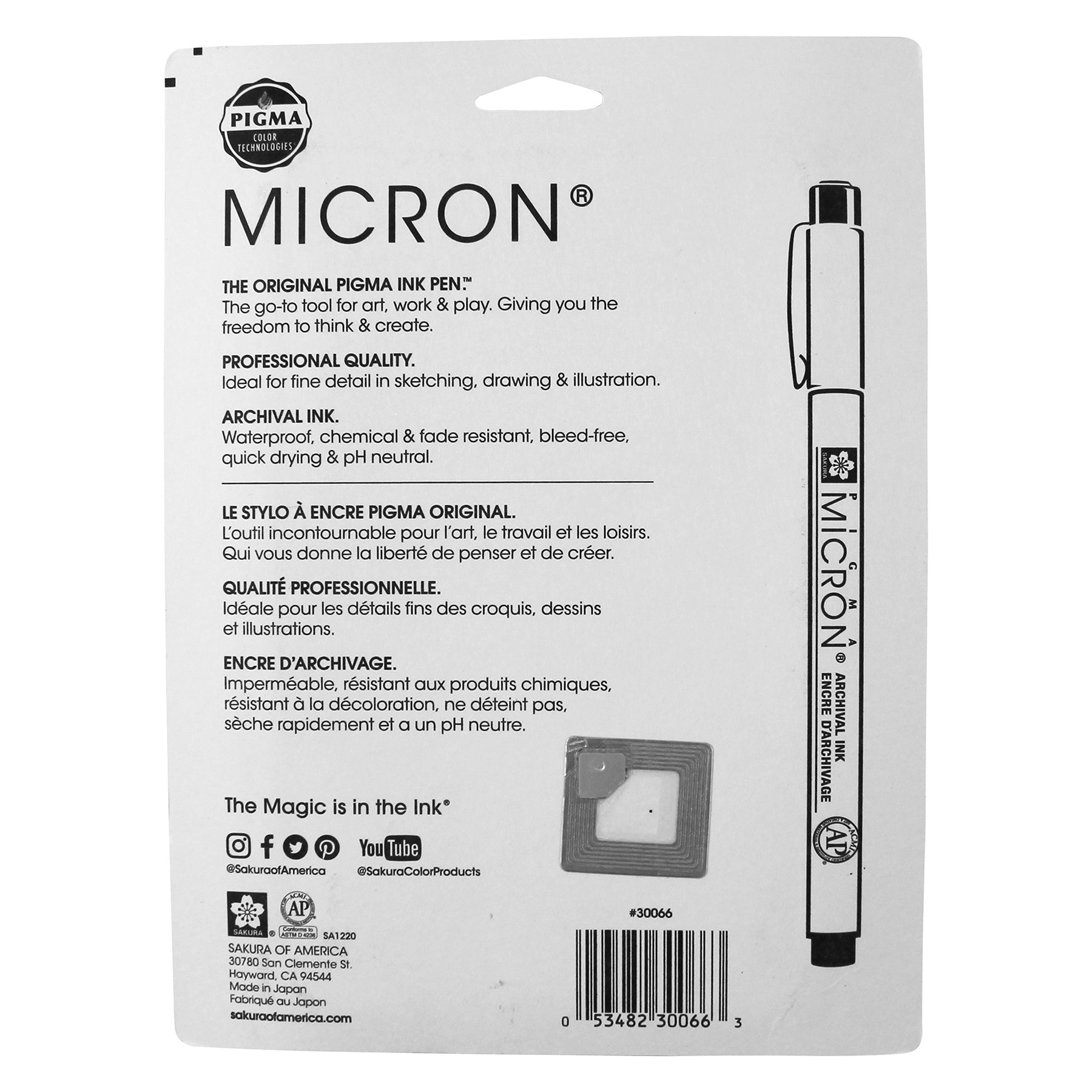 Pigma Micron Pens, Size 05, Assorted Colors, 8-Piece Set, Blister Card