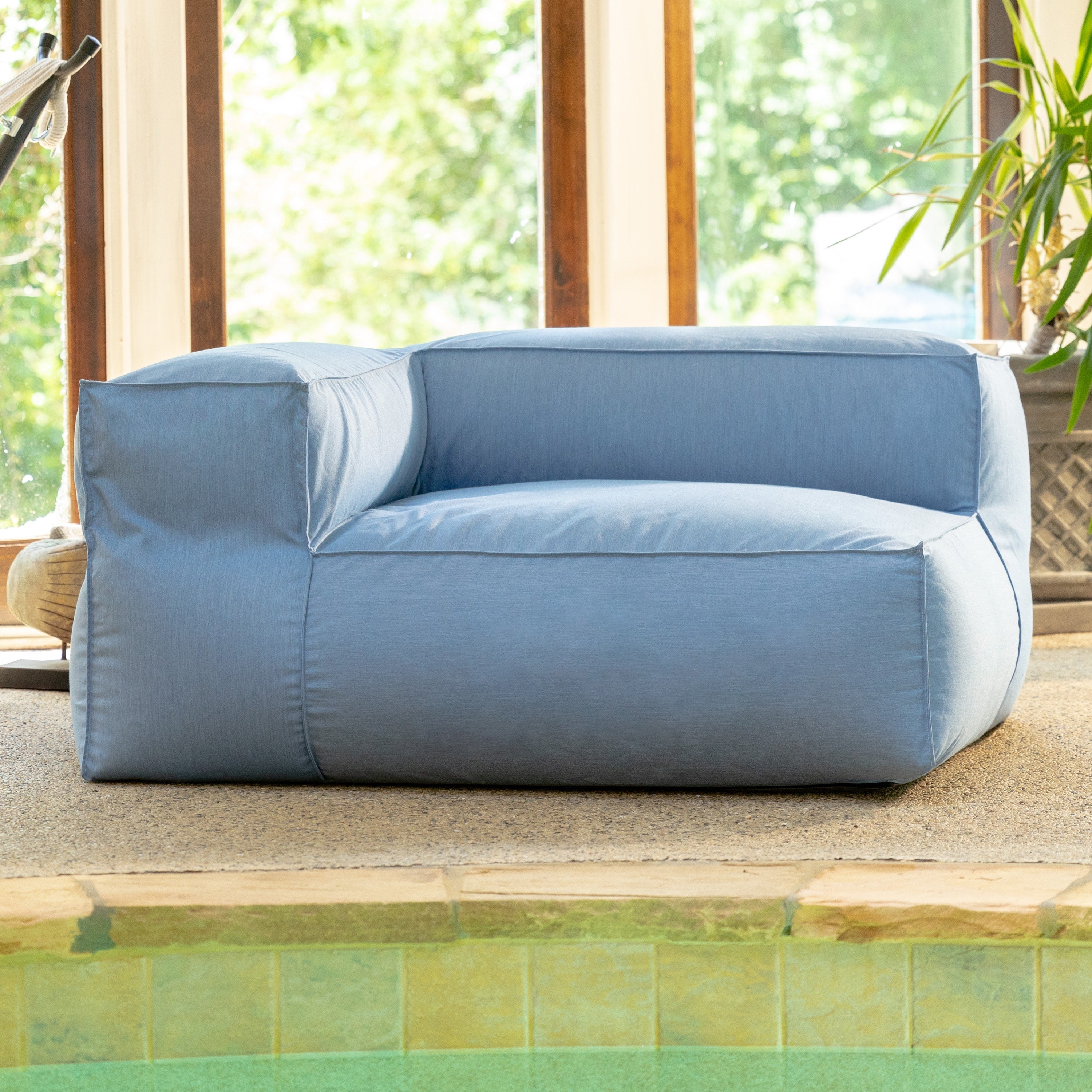 Baya Outdoor Right Corner - Sunbrella, Ocean Blue