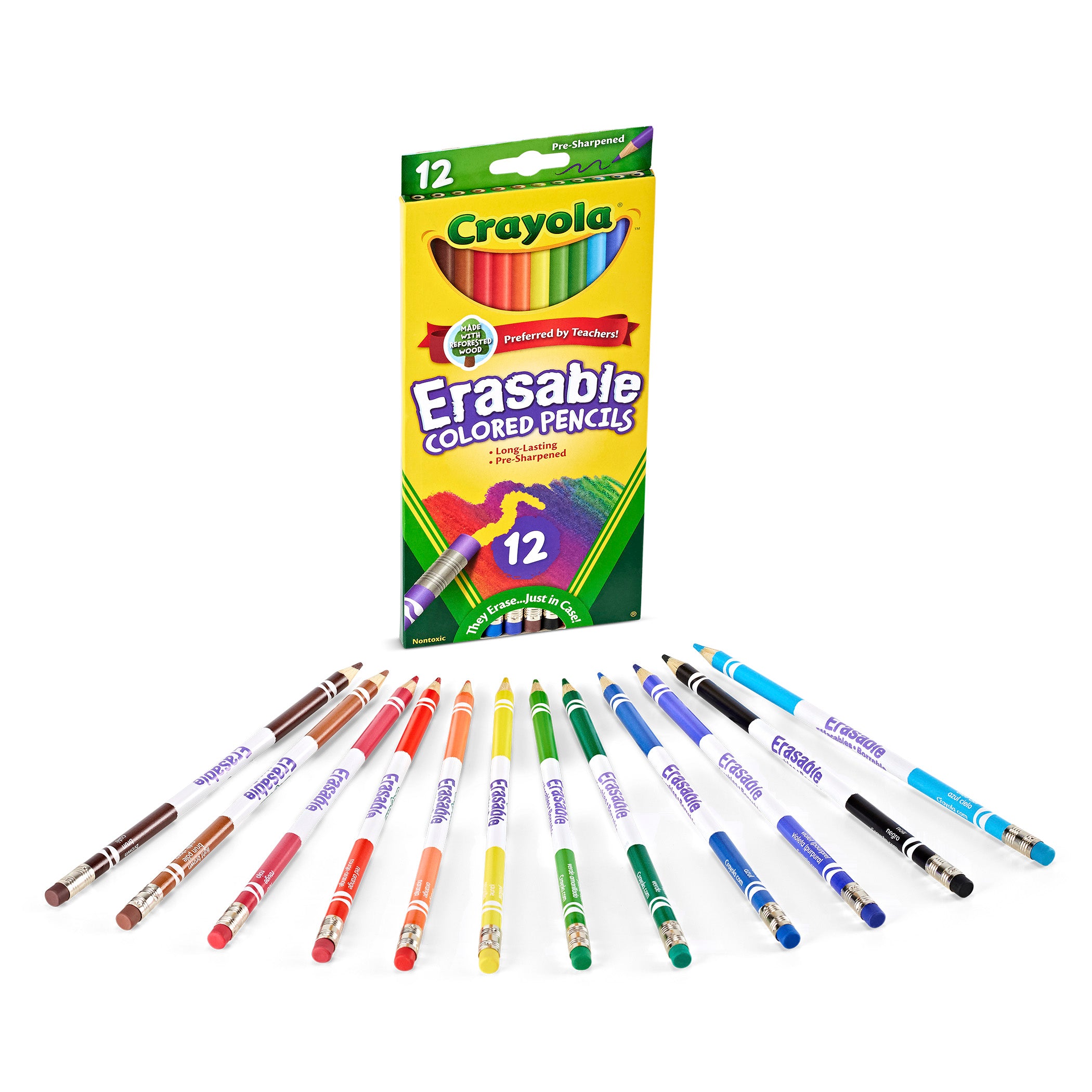 Erasable Colored Pencils, 12 Count