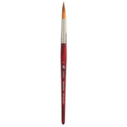 Velvetouch Long Round Brush, Synthetic Bristles, Short Handle Mixed Media Paintbrush, Scarlet, Size 12, 1 Count