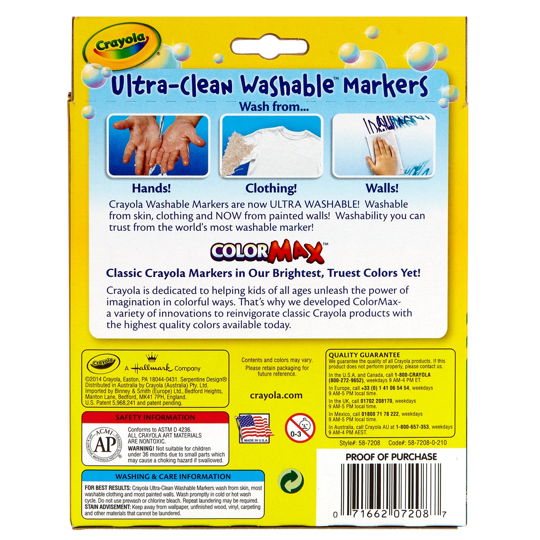 Ultra-Clean Washable Markers, Wedge Tip, 8 Count