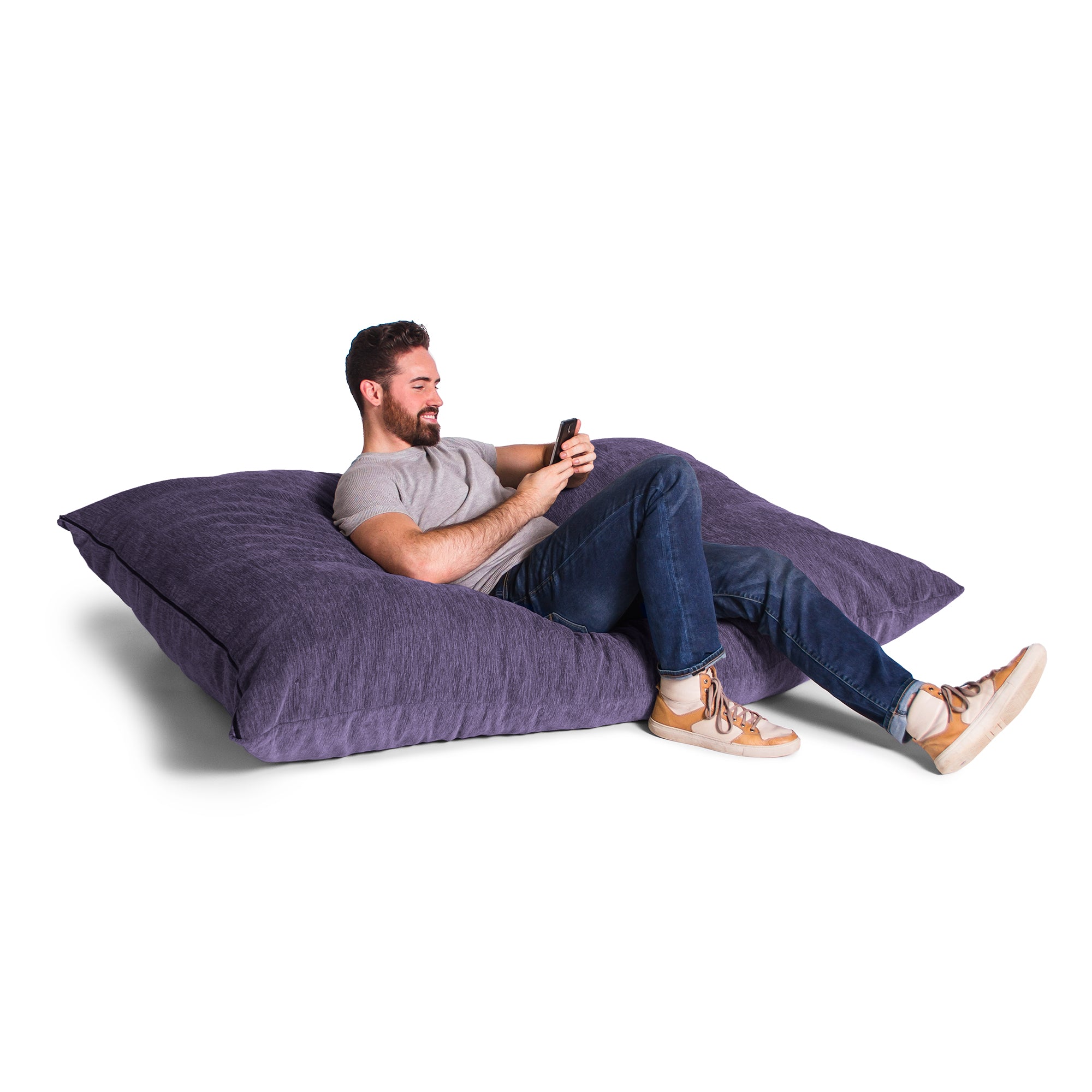 Jaxx 5.5 ft Pillow Saxx Foam Bean Bag Pillow, Premium Chenille Cover, Plum