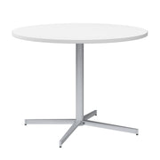 Bush Business Furniture 42-inch Round Conference Table with Metal Base in White - 41.38" Width x 41.38" Depth x 30.33" Height