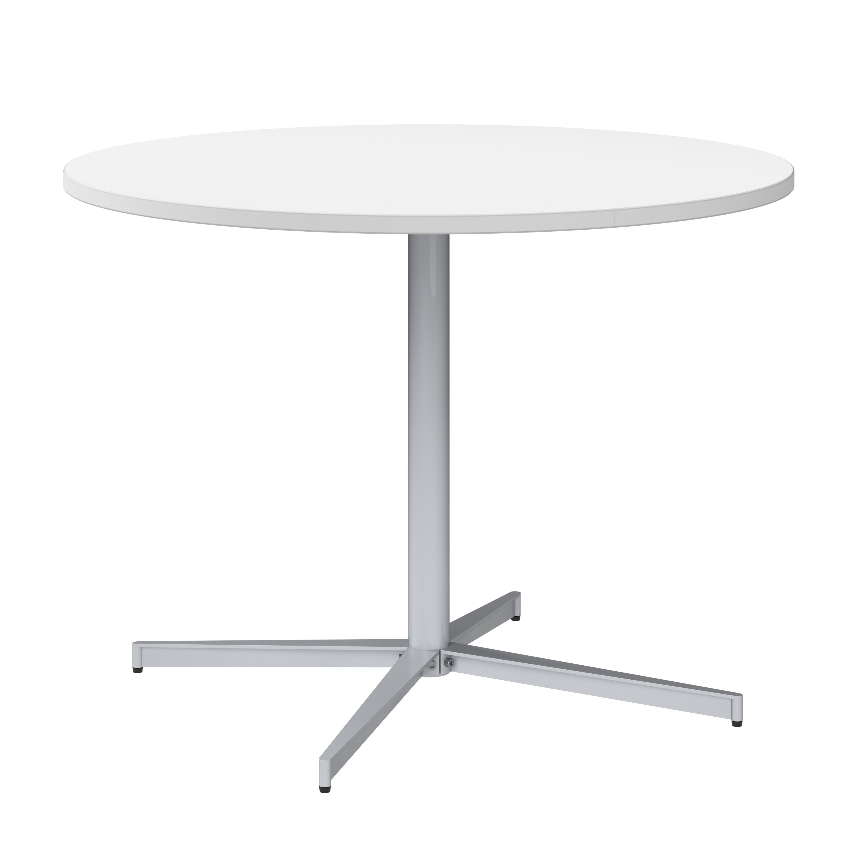Bush Business Furniture 42-inch Round Conference Table with Metal Base in White - 41.38" Width x 41.38" Depth x 30.33" Height