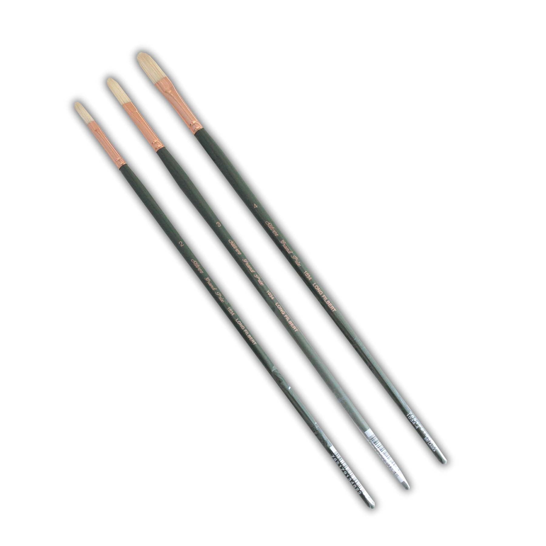 Grand Prix Small Long Filberts, 3 Brushes