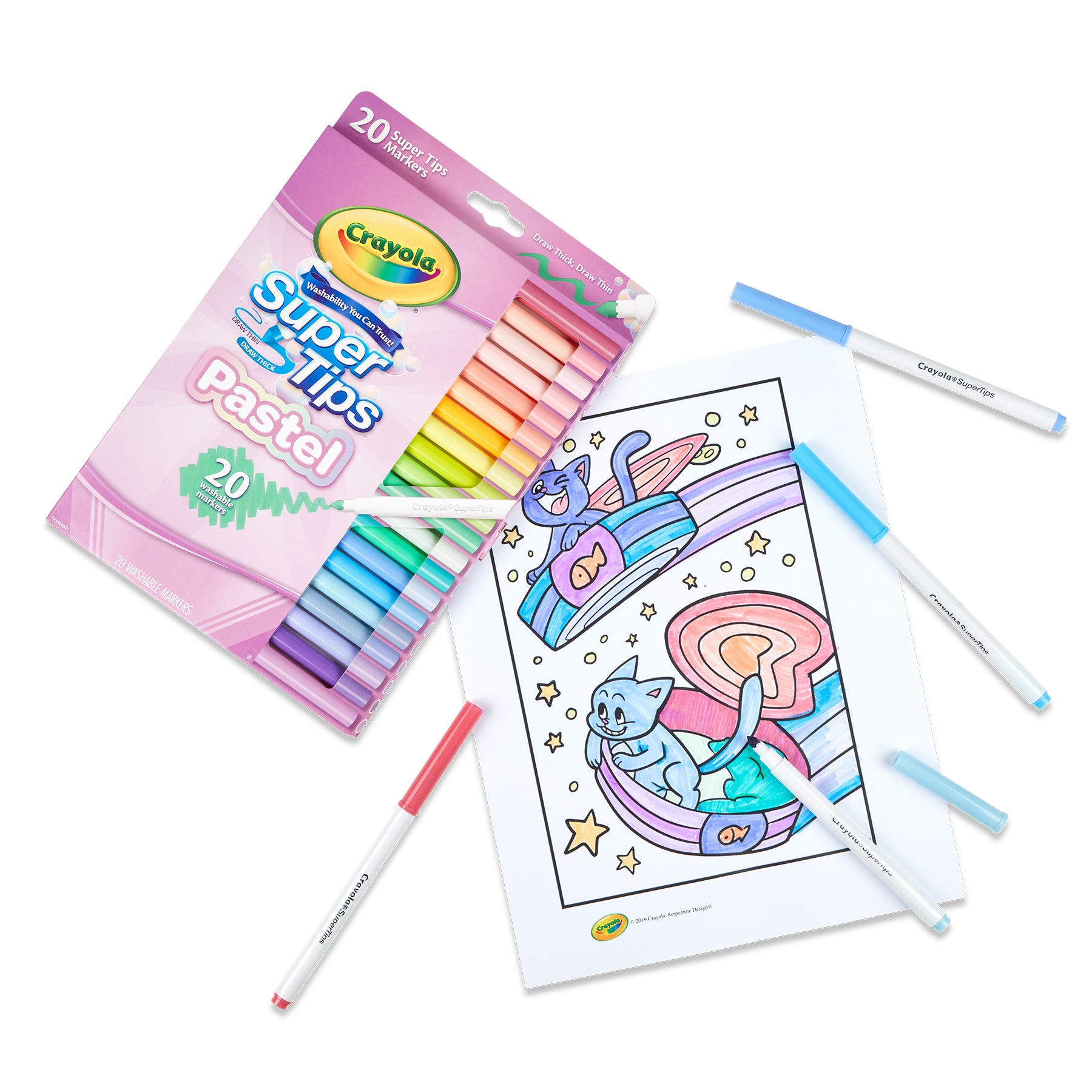 Supertip Markers, Pastel, 20 Count