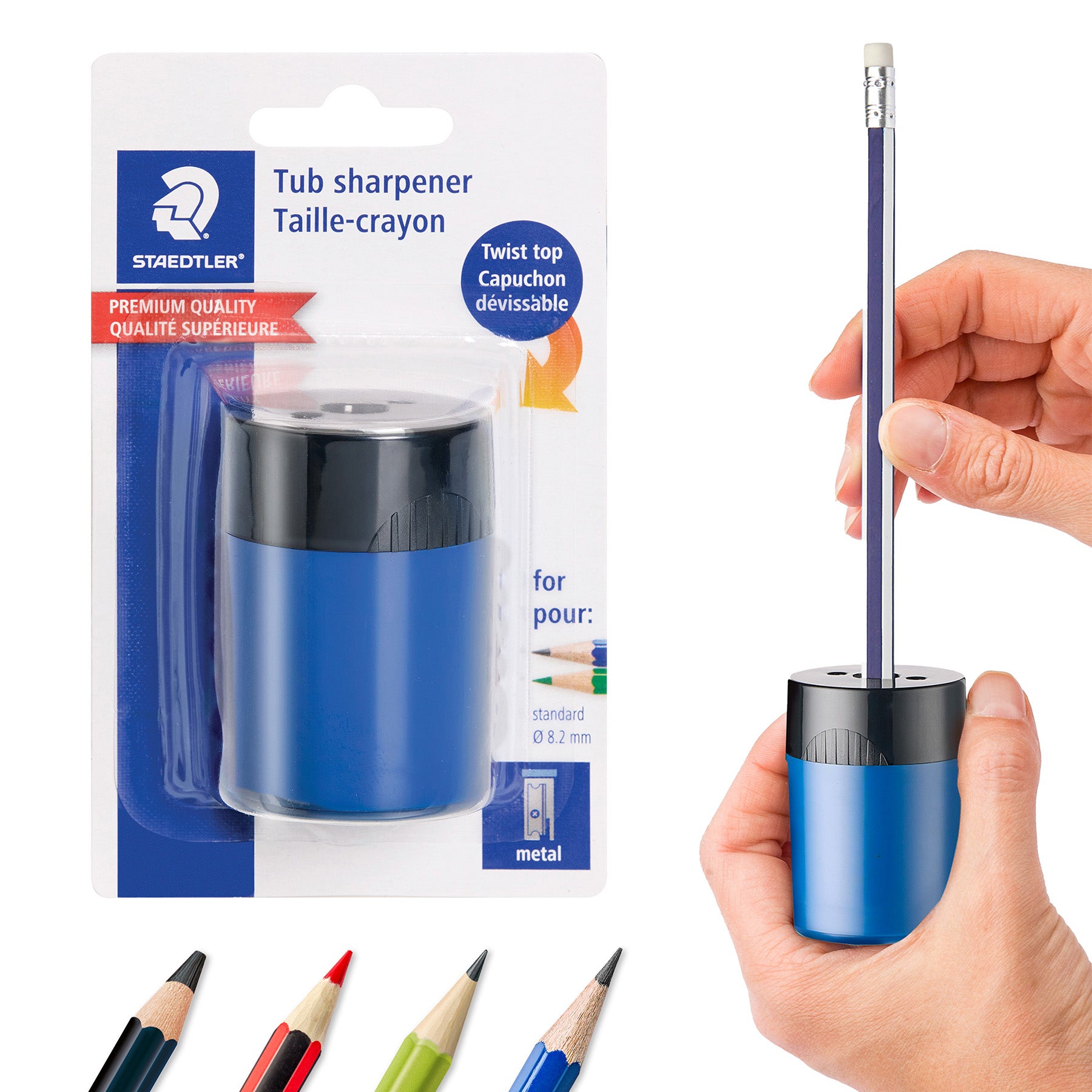 Personal Pencil Sharpener, Single-Size, Screw-top Lid