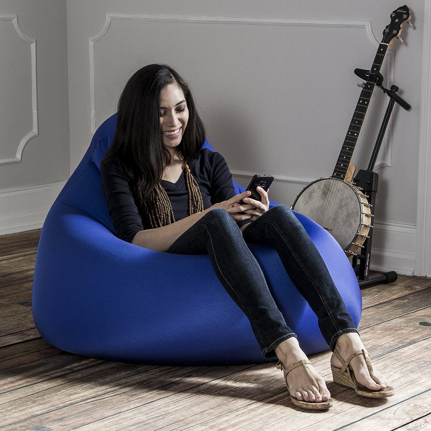 Nimbus Spandex Bean Bag Chair, Large, Royal Blue