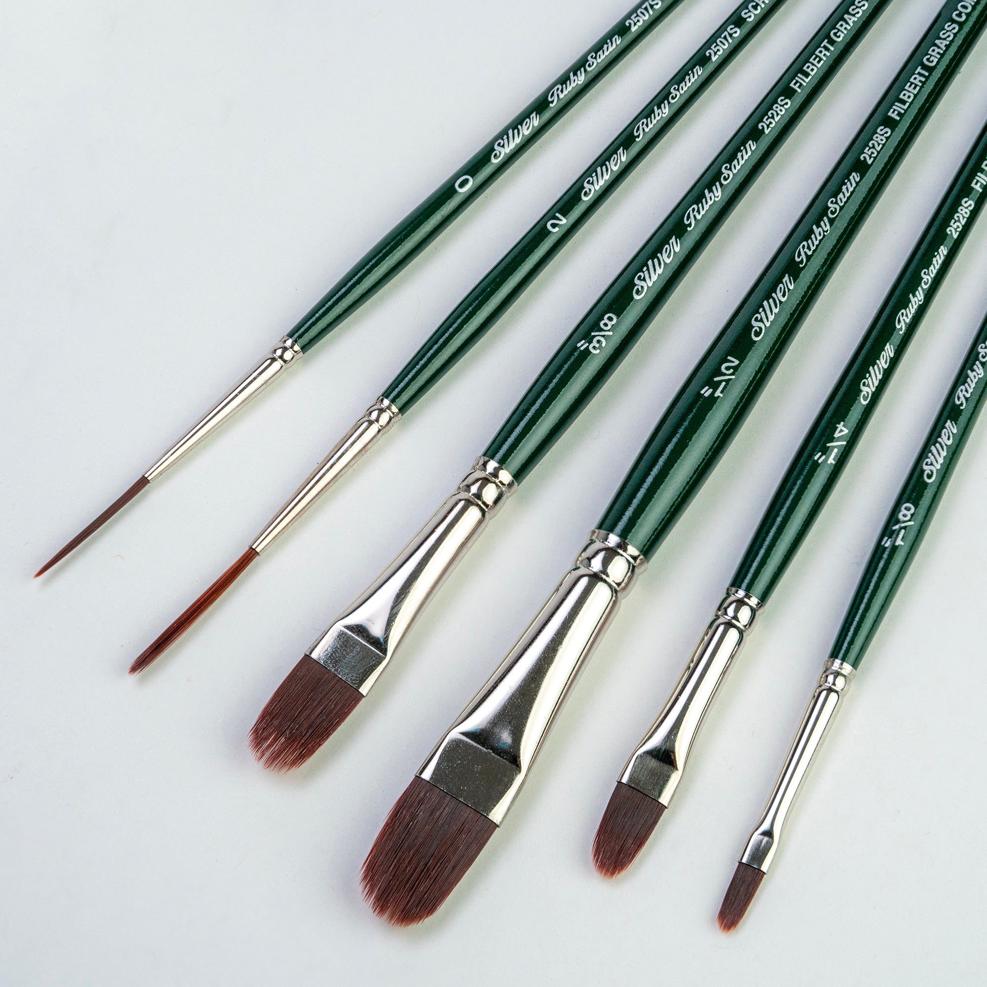 Ruby Satin Grass Combs, 6 Brushes