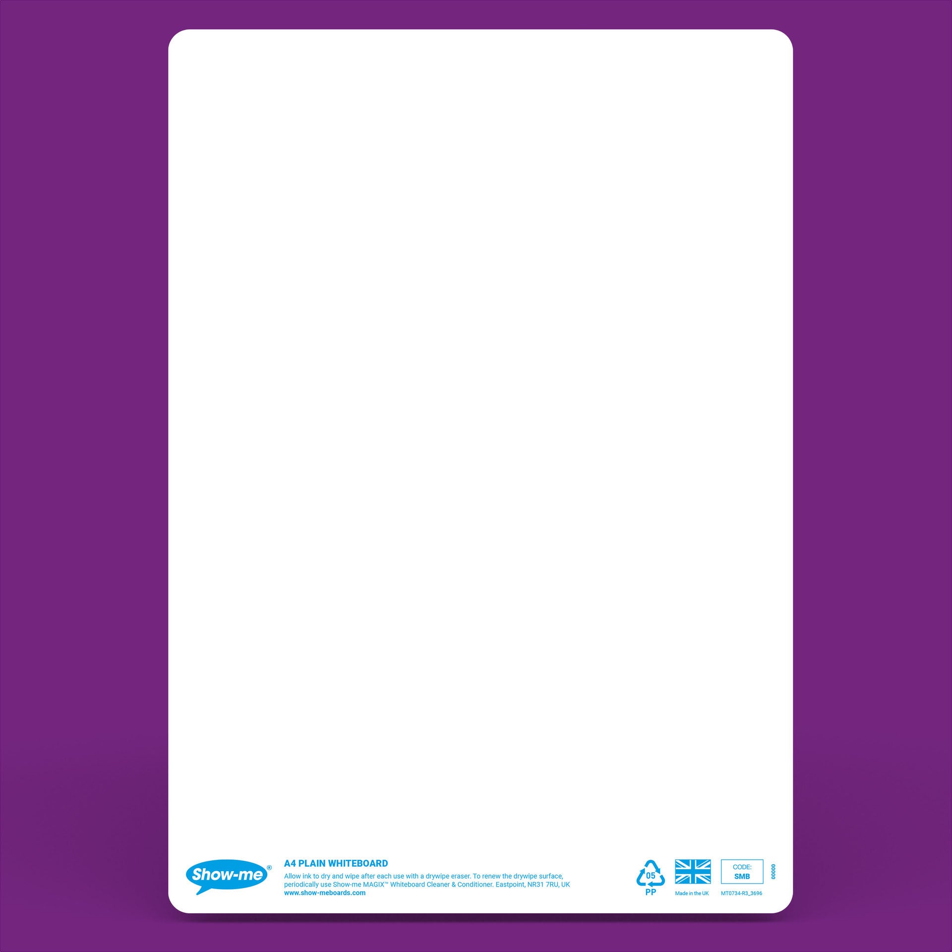 Classpack of 35 x Plain/Plain 8" x 12" Whiteboards, with Pens, Erasers, Cleaner