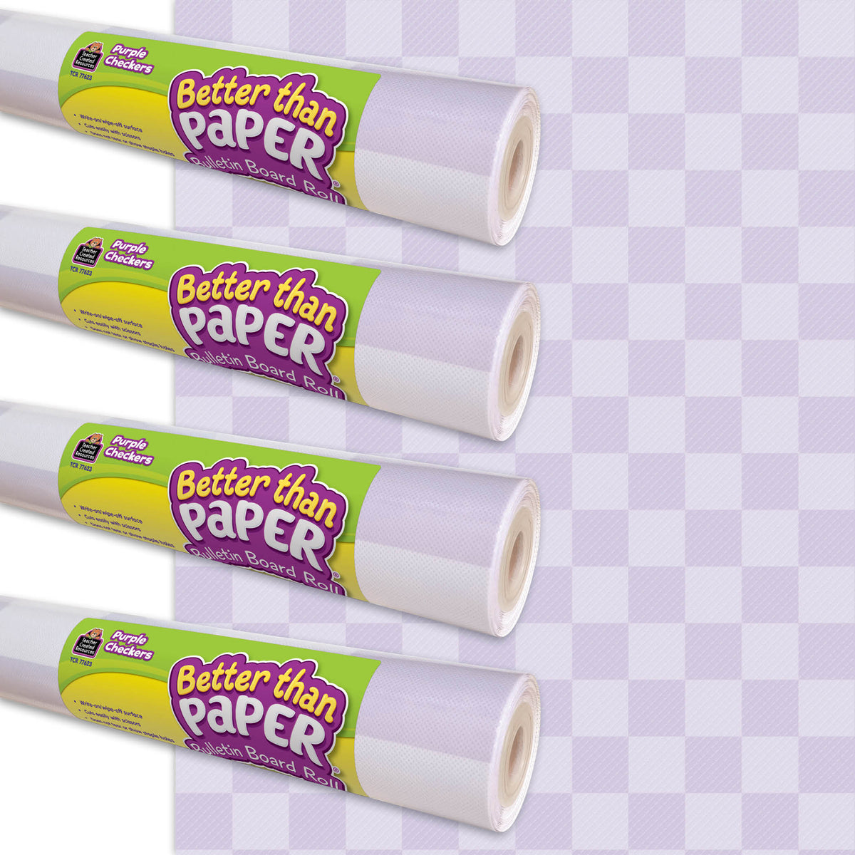 PURPLE CHECKERS BB ROLL 4/PK