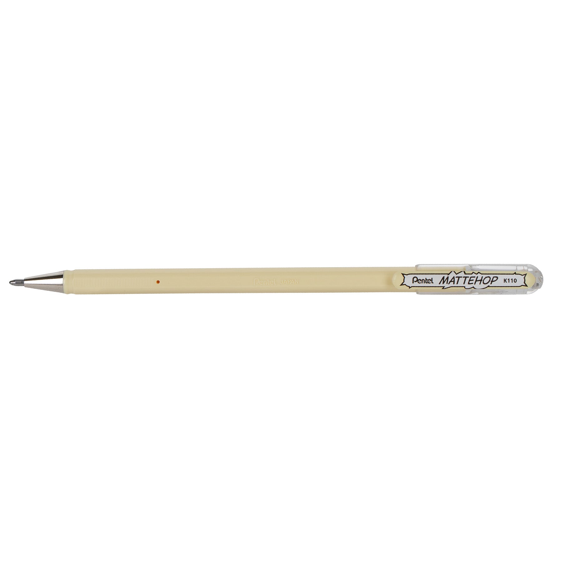 Hybrid MATTEHOP Gel Roller, 1.0mm, Matte Ivory White Ink, Pack of 12