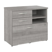 Bush Business Furniture Studio C Office Storage Cabinet with Drawers and Shelves in Platinum Gray - 29.72" Width x 16.93" Depth x 25.98" Height