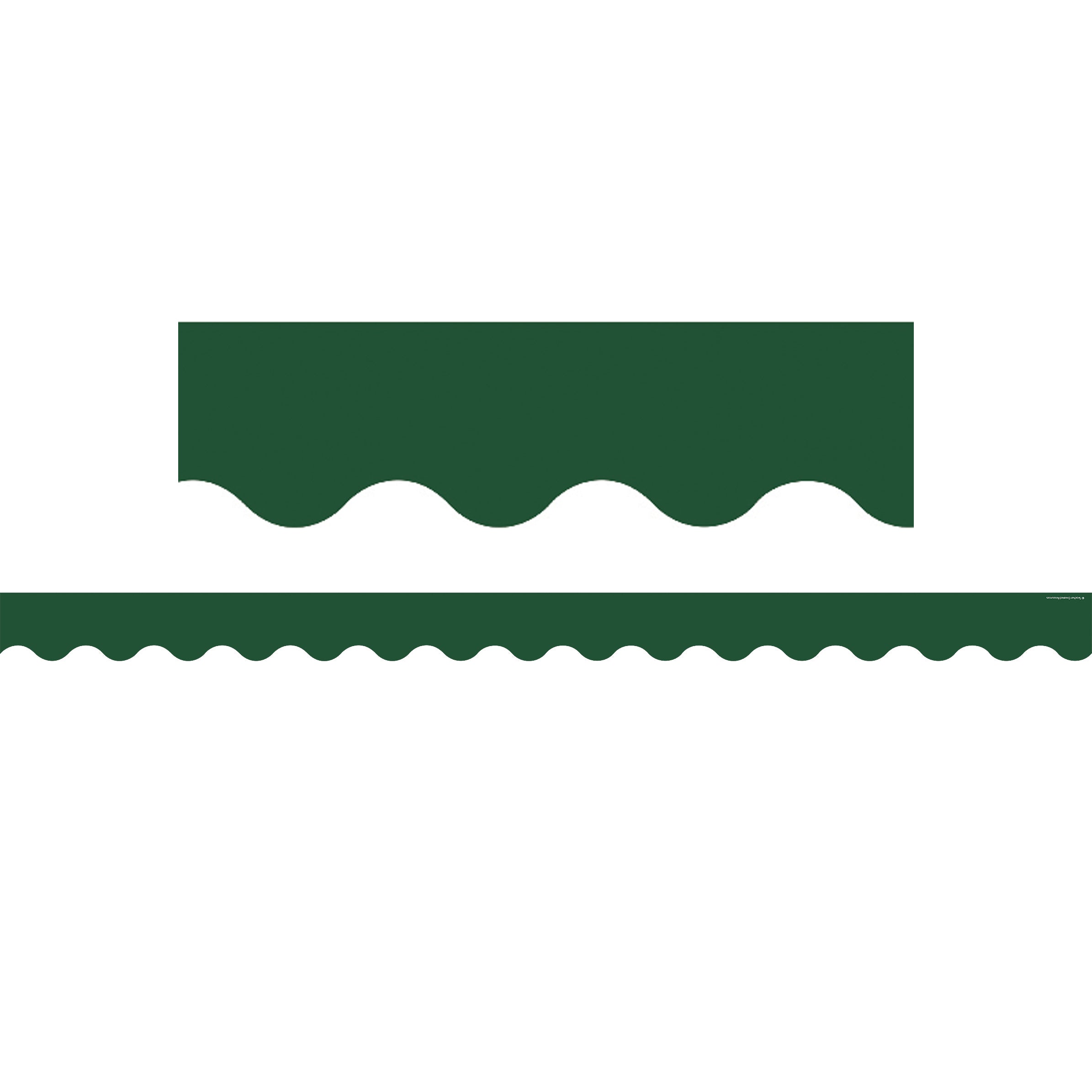Pine Green Scalloped Border Trim, 35 Feet