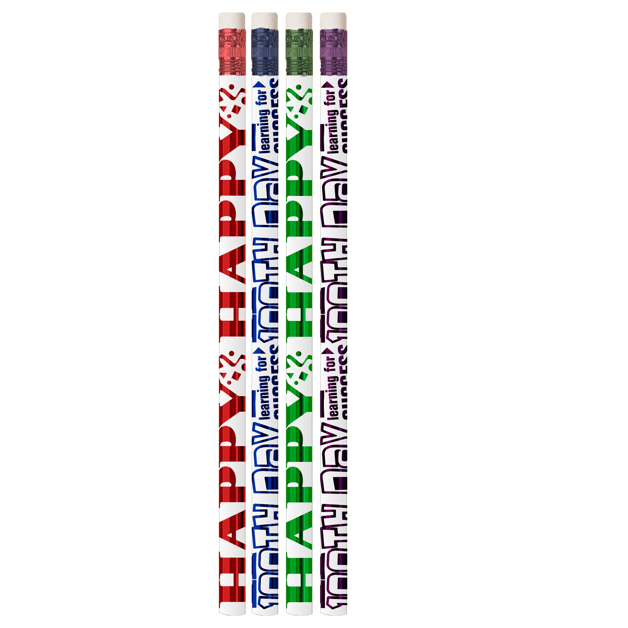 Happy 100th Day Pencils, 12 Per Pack, 12 Packs