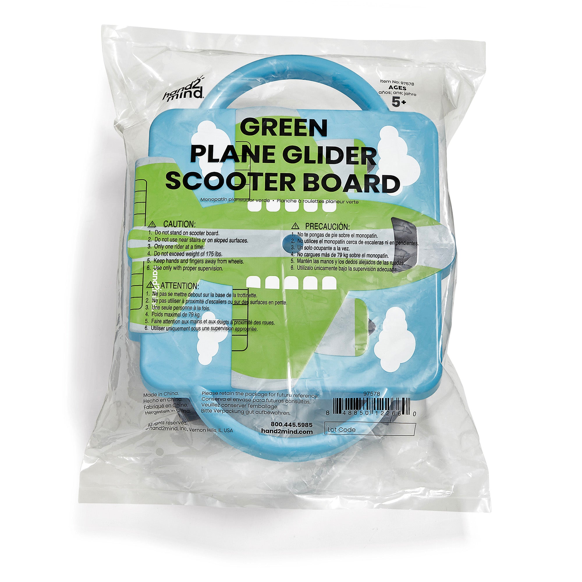 Plane Glider Scooter Board, Green